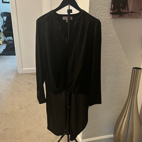 Philosophy Tops - Philosophy Black Wrap-Front Long Sleeve Tunic